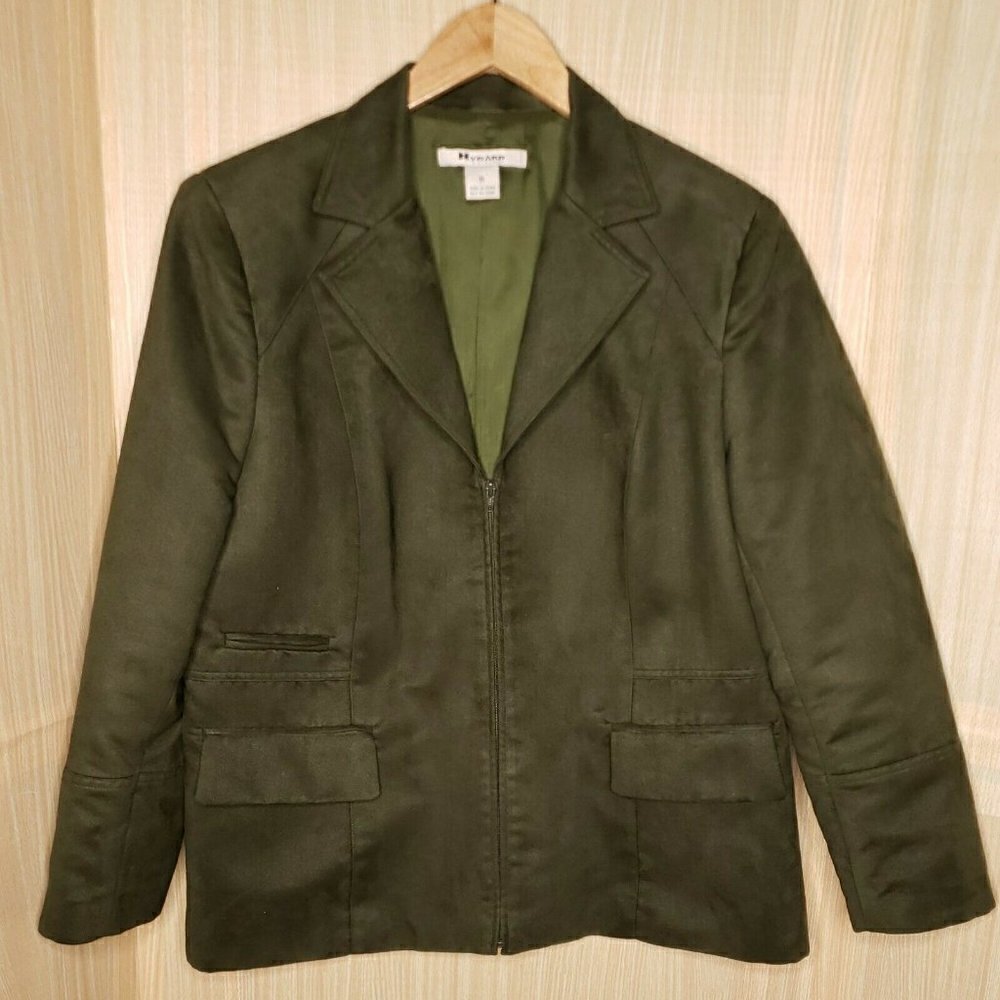 Nygard Collection Vintage Suede Feel Green Menswear Inspired Blazer 16